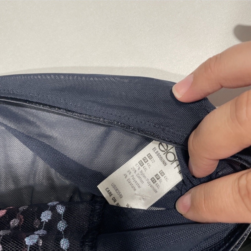 NWT Elomi [ 4XL ] Matilda‎ Embellished Briefs in Unicorn Blue/Grey - Picture 9 of 11